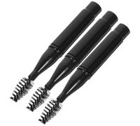 LALAFINA Mini Lash Wand and Eyebrow Applicator Brush Set, 3 Black Short Handle Pieces with Caps, Portable Cosmetic Tools for Eyelash and Brow Definition on the Move