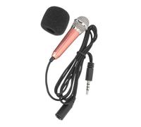 LALAFINA Miniature Microphone Handheld Microphone Mic for Singing Portable Stainless Steel Sponge Polyester No Battery Required Karaoke Recording for Making Videos Golden