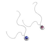 LALAFINA Moon Shaped Pendant Necklaces Gothic Necklace Halloween for Women 2pcs with Adjustable Length and Sturdy Alloy Material, for Costume Party or Dark Moon Adornment