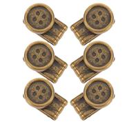 LALAFINA Movable Metal Buttons for Jeans and Trousers, 6Pcs Adjustable Brown No Sew Clips for Men’S Suspenders and Hats, Sturdy End Brace Clips for Clothing Adjustment