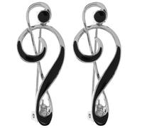 LALAFINA Music Note Versatile Accessory Enamel 2pcs Brooch Pins Zinc Alloy Lapel Pins Simple Elegant Design Easy Attachment and Removal for Casual and Formal Attire