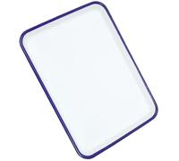 LALAFINA Non-Stick Enamel Baking Tray 27X19Cm White Rectangular Oven Pan for Cooking and Storage