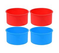 LALAFINA Non-Stick Silicone Cake Mold Set 4Pcs Round 4-Inch Baking Tins with Dividers for Home Baking and Chocolate Candy Making