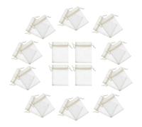 LALAFINA Organza Drawstring Bags Multi-functional 100pcs Small Beige Jewelry Pouches Storage Bags for Weddings and Occasion