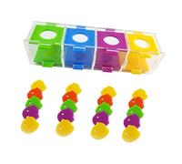 LALAFINA Parrot Activity Essential Training Physical Provide during Aggression Box to Acrylic Sorting Throw Color Toy for Interactive Educational Reduce and Sessions Random Birds