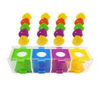 LALAFINA Parrot Throwing Box Acrylic Color Sorting for Pet Birds and Parrots, Interactive Training Plaything to Reduce Loneliness and Aggression, for Bird Training Sessions Random Color