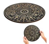 LALAFINA Pendulum Board Large Wooden Circular Divination Board with Months and Letters for Seeking Responses Wiccan Altar Decor