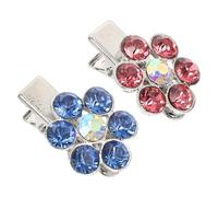 LALAFINA Pet Hair Clips to Fix and Keep Pet's Hair in Shape Alloy Flower Shaped 2pcs Decorative Crystal Hairpins for Cats and Dogs for Daily Life and Big Events