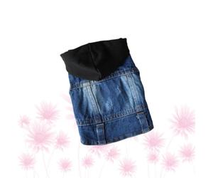 LALAFINA Pet Vest Fashionable Lapel Collar Retro Denim with Black Knitted Hat and Button Closure Design for Dogs and Poodles Suitable for Spring, and Autumn Seasons