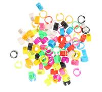 LALAFINA Pigeon Foot Rings 100pcs for Portable Abs Pigeon Leg Rings Easy Identification Random Color for Breeding and Poultry Operations Management