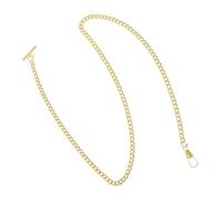 LALAFINA Pocket Watch Chain with T-bar Clip Vintage Metal for Men | Golden Retro Styling, Fine Workmanship, Vest Buttonholes and Belt Loops, Formal Wear, Key Carrying