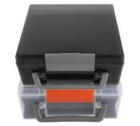 LALAFINA Portable Battery Organizer Storage Case with Snap-shut Lid for Aa Aaa Batteries Plastic Box with Handheld Design and Easy Labeling for Home Office