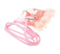 LALAFINA Portable Cotton Sleeveless Rabbit Harness with Leash in Orange, Adorable Dress Shape for Pet Rabbit Walking, Lightweight and Charming Bunny Accessories Set
