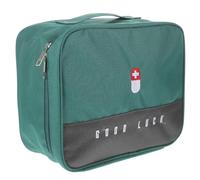 LALAFINA Portable First Aid Bag Waterproof Oxford Cloth and Polyester Fiber with Large Capacity Multi-Grid Design Medicine Organizer for Office and Schools