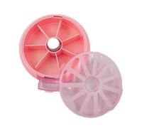 LALAFINA Portable Round Weekly Pill Organizer Box Made of Sturdy Abs Material 3pcs with 7 Compartments for Vitamins and Pills for Office and Picnic Use