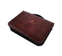 LALAFINA Pu Bible Cover Case and Comprehensive Book Protection with Retro Cross Pattern, Functional Storage Solution Convenient Portability for Church and Home Office Use