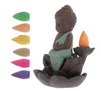 LALAFINA Purple Sand Incense Burner Monk Censer Ornament Desktop Decor Practical Incense Holder for Home Zen Style Unique Creative Art and Cultural Atmosphere