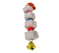 LALAFINA Random Color Bird for Parrots Chewing Stone with Cotton Iron and Stone Materials Bite Resistant Safe for Small Pets and Parrot Exploring Activities