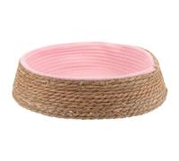 LALAFINA Rattan Cat Bed Round Woven Cushion for Indoor Cats and Small Puppies Sturdy Scratch-Resistant Willow Nest for Resting and Sleeping at Home