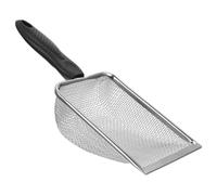 LALAFINA Reptile Sand Scoop Curved Shovel Face Prevents Sand Scattering Stainless Steel Fine 6-mesh 3.8x3.8mm for Gecko and Bearded Dragon Cage Cleaning for Desert Terrariums