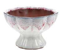 LALAFINA Retro Flower Pot Ceramic Planter round Shape and Decorative Desktop Ornament, Suitable for Indoor Or Outdoor Use at Home Or Store, Vintage Style for New Year Decoration