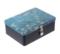 LALAFINA Retro Lockable Tinplate Storage Box with Rounded Corners for Small Presents and Items, Practical and Lightweight Decorative Jewelry Box for Celebrations and Banquets