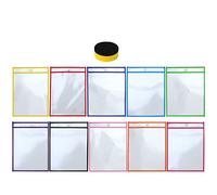 LALAFINA Reusable with Washable Pet File Pockets Dry Erase Document Pouches Assorted Colour 11pcs for Worksheets Stationery Supplies Teaching Supply