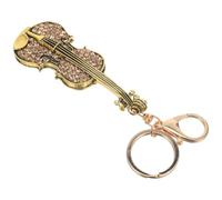 LALAFINA Rhinestone Musical Instrument Violin Keychain Stylish Pendant Key Ring for Violin Teachers and Players