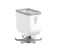 LALAFINA Rotatable Punch-Free Storage Box with 6-Claw Hooks Plastic Kitchen Tableware Organizer Wall-Mounted Rotating Storage Rack and Space Saving