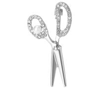 LALAFINA Scissor Shaped Rhinestone Brooch with Firm Fixation and Decorative Effect, Silver Alloy Lapel Pin for Hats and Scarves, for Christmas and Mother's Day Accessories