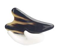 LALAFINA Scraping Massage Horn Scrape Board 11cm Thick Natural Buffalo Horn Facial Care Massage Tool for Family and Friends Skin Therapy