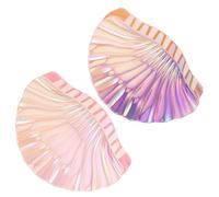 LALAFINA Seashell Hair Claw Hairpins Large Shark Clip Structure 2pcs with Ocean Style and Marble Pattern for Firm Grip, Plastic Resin Material, for Women and Casual Wear and Social Events