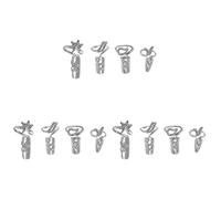 LALAFINA Sets Rhinestone Nail Cover Ring Crystal Adjustable Open Ring for Women Girls Party Accessory for Evening Daily Wear Pcs