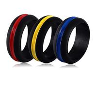 LALAFINA Silicone Couple Set 3pcs Elegant Charming Finger Assorted Colours, Super Hard and Virtually Scratch-proof for Adults Men Women for Valentines Day Or Random Color