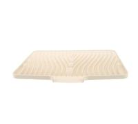 LALAFINA Silicone Dish Drying Mat 40x33cm with Built-in Drain Edge Water-Resistant and Easy Installation Silicone Mat for Kitchen Counter for Daily Use in Kitchen