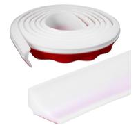 LALAFINA Silicone Rubber Water Barrier Strip White Solid Colour Design Edge Guard Easy Installation and Wear-resistant Shower Threshold Seal Strip for Kitchen Sinks and Bathtubs