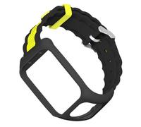 LALAFINA Silicone Watch Band Replacement Compatible with Tomtom Runner Ergonomic Wrist Strap in Black and Yellow for Outdoor Sports Use