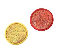 LALAFINA Singing Bowl Pads for Meditation and Therapy Sound Buddhism for Buddhism Meditation and Sound Therapy 2pcs Hand Stitched Red Cloth with Fine Workmanship, Simple Design Tibetan