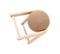 LALAFINA Sisal Cat Scratch Ball for Cats with Wood and Sisal Material Interactive Globe Shape Designed for Floor Or Windowsill Use Serves as Home Decor