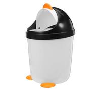 LALAFINA Small Penguin Desktop Trash Can Flip-Top Lid for Office Car Home Kitchen Bedroom Boys and 8.3 X 5.5 X 5.5 Inches Plastic Wastebasket