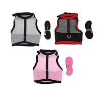 LALAFINA Small Pet Leash Suitable for Indoor and Outdoor Activities 3 Sets Lightweight Mesh Cloth Vest with Comfortable Fit, Easy to Put and Take for Hamsters and