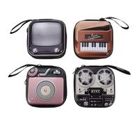 LALAFINA Small Wallets Made of Tinplate 4pcs Retro Cartoon with Zipper Enclosure and Handhold Size, Portable Change Purse Set to Put in Your Bag or Backpack