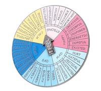 LALAFINA Social Rotating Feeling Wheel Brooch Pin with Metal Emotion Indicators Interactive Mood Badge for Party Use Lightweight Portable Accessory