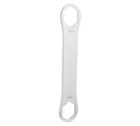 LALAFINA Stainless Steel Front Fork Spanner Double Head Wrench 26mm | Anodized Hard Oxidation Finish, Front Fork Cap Use, Bicycles Assembling, Wheel Manufacturing, Silver