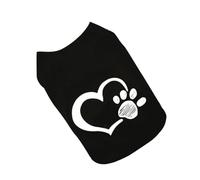 LALAFINA Stylish Comfortable Cotton Material Dog Clothes Vest with Heart and Footprint Patterns Cool and Lightweight for Small Dogs for Outdoor Activities and Photo Taking