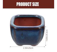 LALAFINA Succulent Flower Pot Mini Purple Sand Square Planter Drainage Feature Suitable for Desktop and Indoor Planting