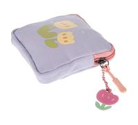 LALAFINA Tampon Holder Multipurpose Storage Bag for Small Items with Zipper Portable Sanitary Napkin Pouch for School Use Purple