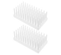 LALAFINA Test Tube Rack Holder and Stable Structure with 66 Columns White 2pcs Plastic Elevated Base and Double Layer Design for Enhanced Drying Efficiency for Chemistry Labs and School