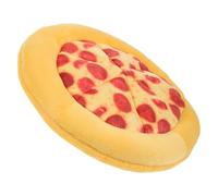 LALAFINA Tough Rubber Chew Dog Dog Toothbrush Mentally Stimulating Teeth Training Plush Pizza Shape Interactive Training Medium Breed Puppies