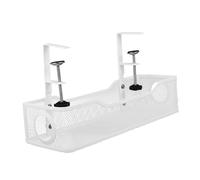 LALAFINA Under Desk Cable Management Tray Adjustable Iron Wire Organizer for Tidy Cord Storage Office Home and Classroom Durable Basket for USB Cables Patch Boards and Adapters